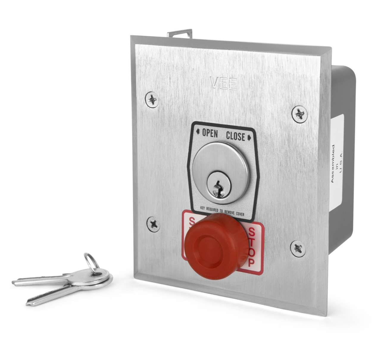 1 INTERRUPTOR DE LLAVE DE MONTAJE EMPOTRADO EXTERIOR KFXS CON BOTÓN DE PARADA