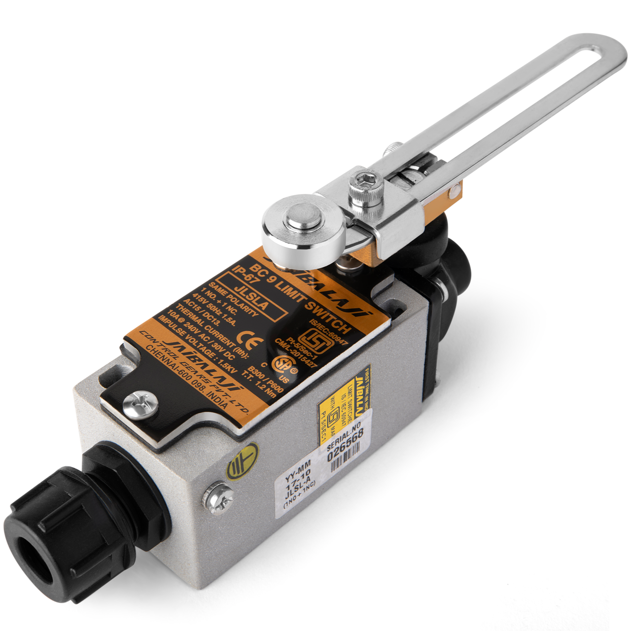 INTERRUPTOR DE FIN DE CARRERA CON RODILLO AJUSTABLE HERMÉTICO AL ACEITE JLSLA IP 67