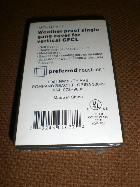 Weather proof single gang cover for vertical GFCL